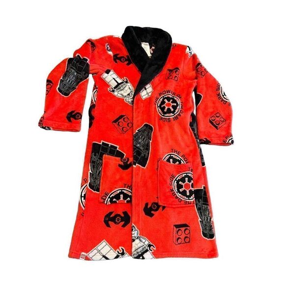 Lego Star Wars Kids Red Fleece Darth Vader Robe Red Sz L - Picture 1 of 11